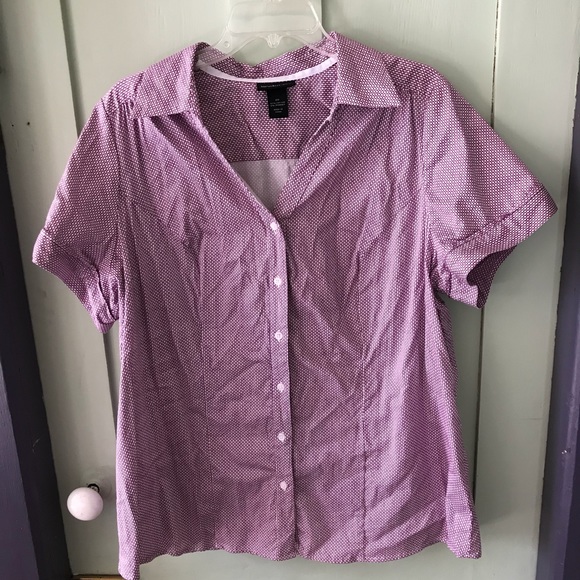 Lane Bryant Purple Button-down Top - Picture 3 of 6